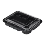 9.3″ × 7.5″ × 1.9″ Rectangular Black Plastic Bento Box Set