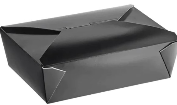 zoho_img_5892498000006356341 #3 Black Microwavable Folded Paper Take-Out Container, 8.5″ × 6.25″ × 2.5″