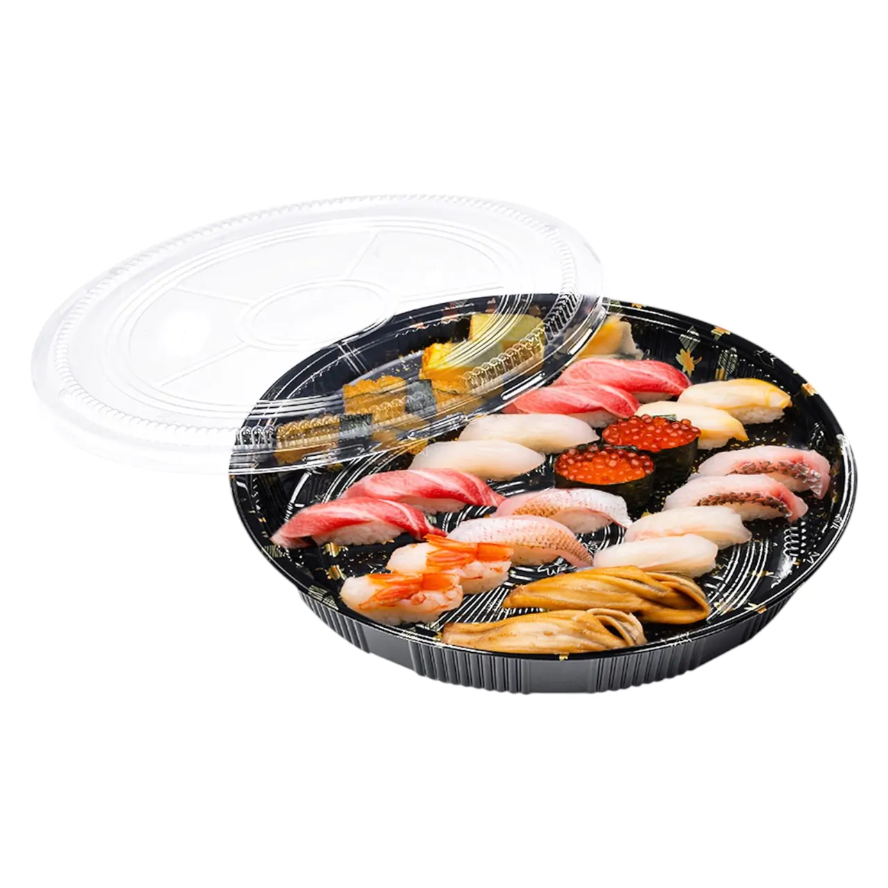 zoho_img_5892498000007332736 12.5″ x 2.1″ Round Sushi Tray with Lid - Image 1