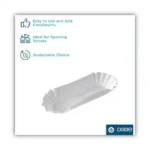 Dixie Medium Weight Fluted 8" Hot Dog Trays White 12/250 - Image 3
