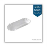 Dixie Medium Weight Fluted 8" Hot Dog Trays White 12/250 - Image 2