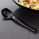 8.5″ Black Disposable Polystyrene Serving Spoon - Image 2
