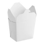 16 oz. White Microwavable Paper Take-Out Container, 3.7″ x 3.1″ x 3.3″ - Image 2