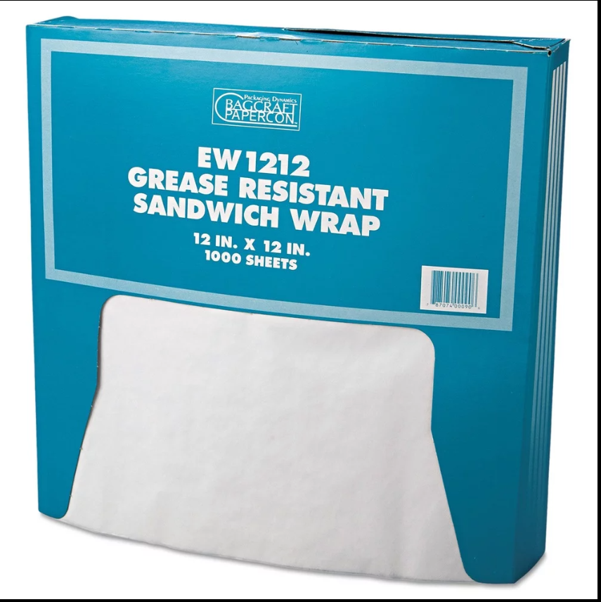 zoho_img_5892498000000996106 12″ x 12″ White Wrap Grease Resistant Sheets - Image 1