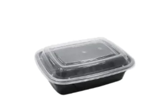 zoho_img_5892498000006342077 12 oz. Black Rectangular Microwavable Container with Lid - Image 1