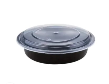 zoho_img_5892498000006342649 24 oz. Black Round Microwavable Container with Lid - Image 1