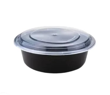 zoho_img_5892498000006342820 32 oz. Black Round Microwavable Container with Lid - Image 1
