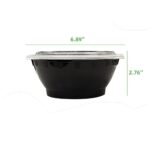 32 oz. Black Round Microwavable Bowl with Lid - Image 2