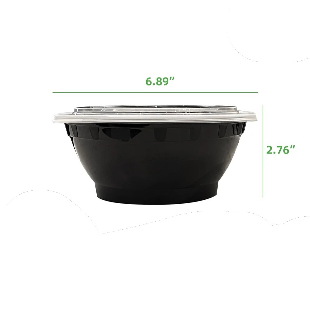 zoho_img_5892498000006599067 32 oz. Black Round Microwavable Bowl with Lid - Image 2