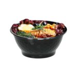 48 oz. Black Round Microwavable Bowl with Lid - Image 2