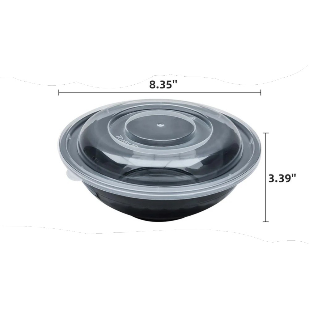 zoho_img_5892498000006599159 50 oz. Black Round Microwavable Bowl with Lid - Image 2
