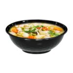 50 oz. Black Round Microwavable Bowl with Lid - Image 3