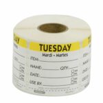 Tuesday Removeable Label 2X2 Trilingual 1/500 Roll - Image 2