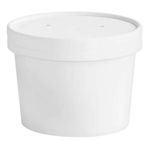 zoho_img_5892498000001001102 Prime Source® White Vented Paper Lid for 8–16 oz. Paper Food Cups - Image 1
