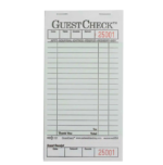GuestCheck™ Single Tag Guest Checks White with Green Tint