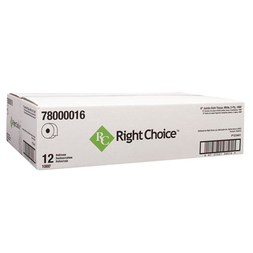 78000016-4 Right Choice™ 9″ x 1,000′ 2-Ply Jumbo Bath Tissue Tissue, White - Image 3