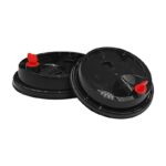 White Premium PP Lid with Red Heart Stopper for 16 – 24 oz. PP Injection Cup - Image 2
