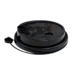 Black Premium PP Lid with Built-In Stopper for 16–24 oz. Injection-Molded PP Cups - Image 2