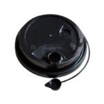 Black Premium PP Lid with Built-In Stopper for 16–24 oz. Injection-Molded PP Cups