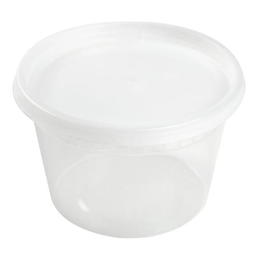 L8670014 Premier Essential PP 16 oz Clear Deli Container Combo Cup with Lid - Image 1