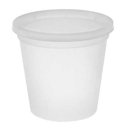 L8670015 Premier Essential PP 24 oz Clear Deli Container Combo Cup with Lid - Image 1
