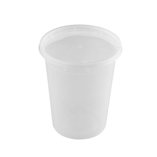 L8670016 Premier Essential PP 32 oz Clear Deli Container Combo Cup with Lid - Image 1