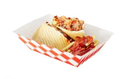3 lb. White/Red Paper Food Tray, 5.4″ x 3.1″ x 2.1″