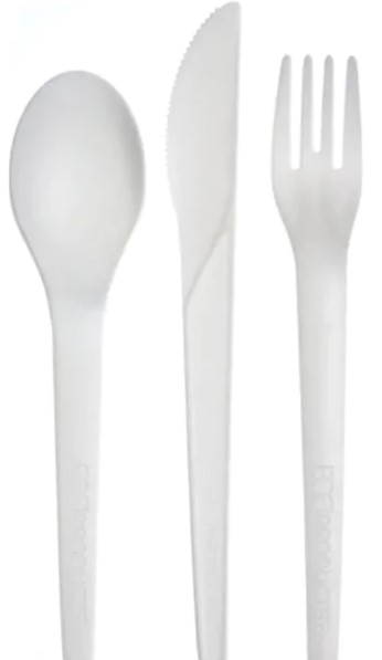 zoho_img_5892498000006356056 PLA Plantware White Cutlery Kit with Compostable Wrapper - Image 1