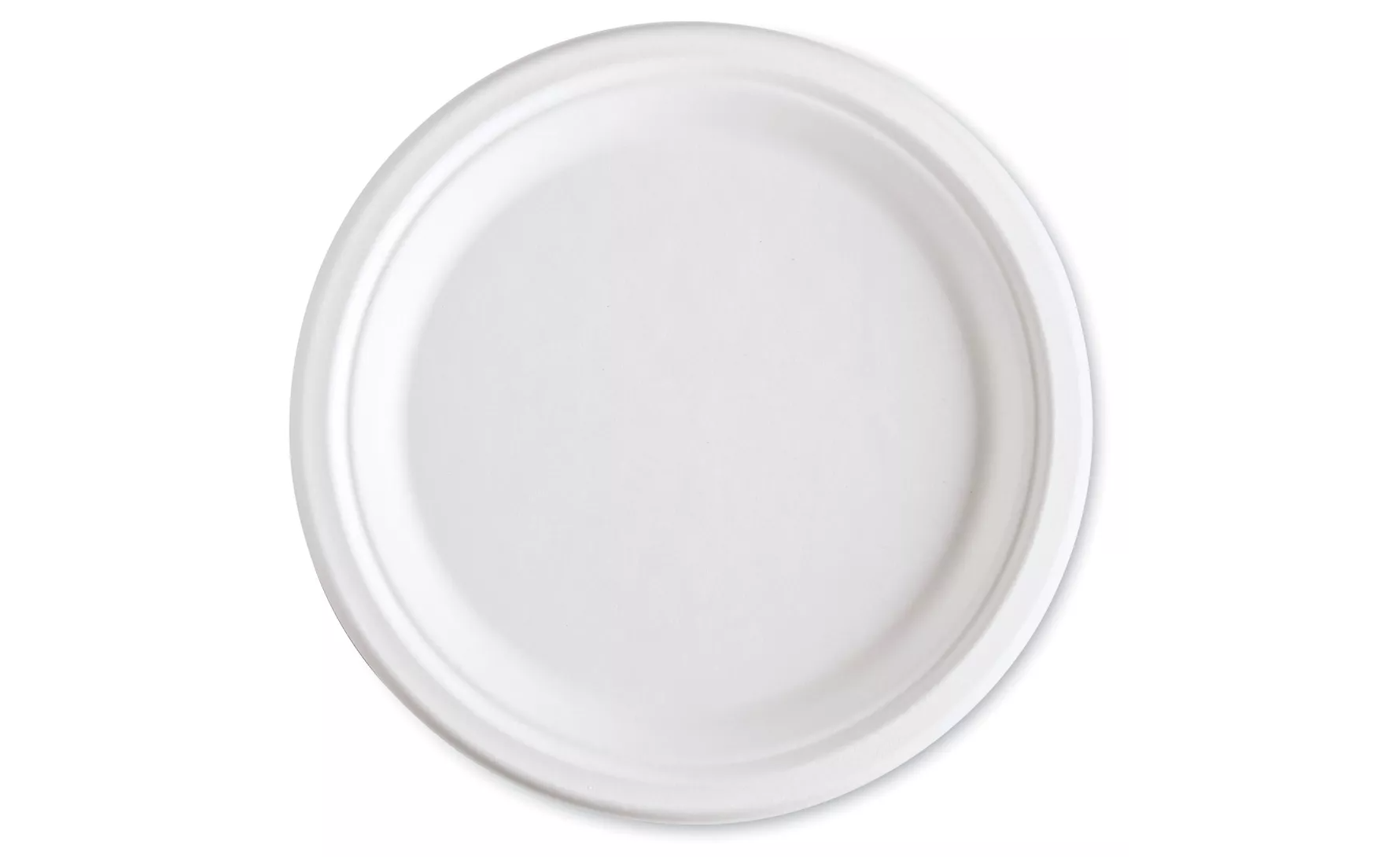 zoho_img_5892498000000412649 9″ Compostable Bagasse Round Plate, PFAS Free, White - Image 1