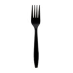 Black Heavyweight Plastic Fork 6.75