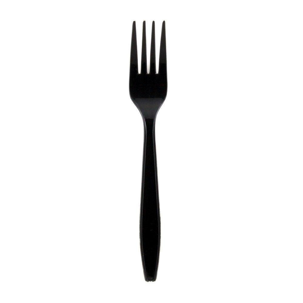 5220B (1) Black Heavyweight Plastic Fork 6.75