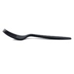 Black Heavyweight Plastic Fork 6.75