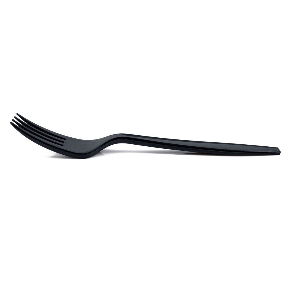 5220B (3) Black Heavyweight Plastic Fork 6.75