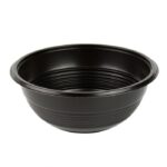 16 oz. Black Microwavable Plastic Bowl with Clear Lid Combo - Image 4