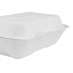 9″ x 6″ White Bagasse Take-Out Container PFAS Free - Image 2