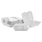 9″ x 6″ White Bagasse Take-Out Container PFAS Free - Image 7