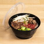 36 oz. Black Microwaveable Noodle Bowl with Lid - Image 2
