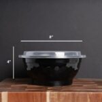 50 oz. Black Microwaveable Noodle Bowl with Lid - Image 2