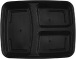 39 oz. Rectangular Microwaveable 3-Compartment Container with Lid - Image 4