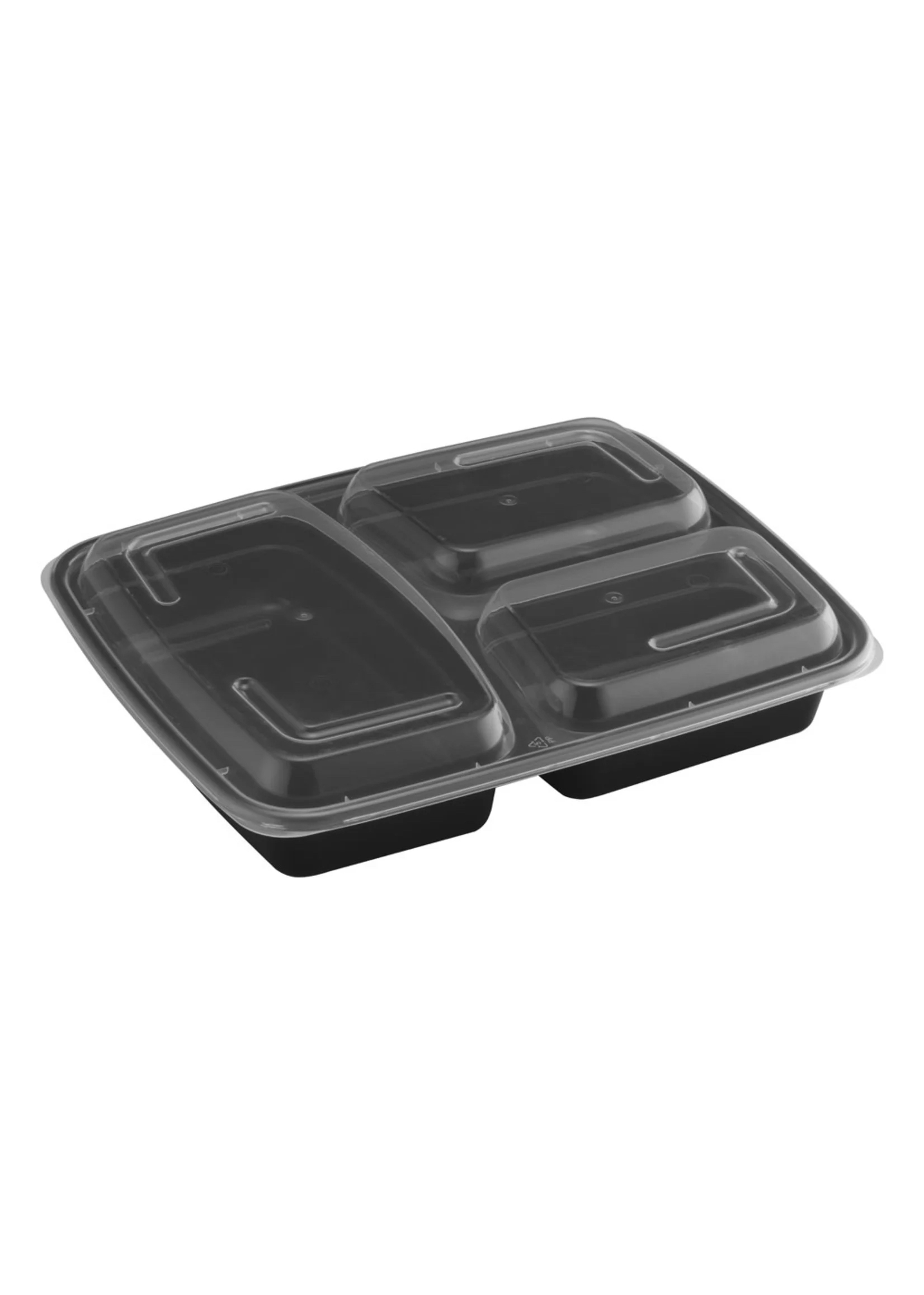 zoho_img_5892498000000400039 39 oz. Rectangular Microwaveable 3-Compartment Container with Lid - Image 1