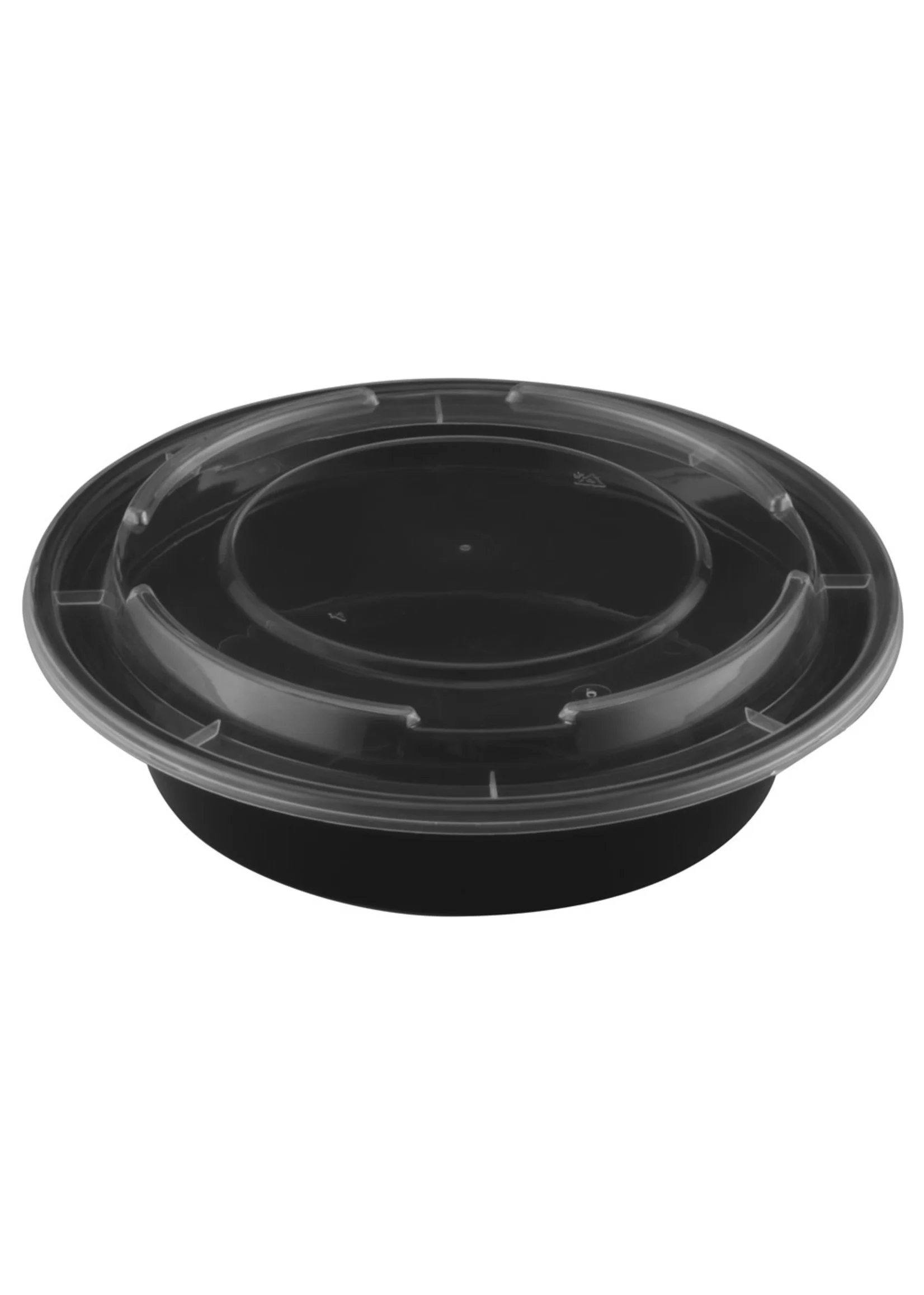 zoho_img_5892498000000412008 32 oz. Black Round Microwaveable Container with Lid - Image 1