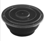 36 oz. Black Microwaveable Noodle Bowl with Lid