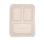 32 oz. 3-Compartment Compostable Kraft Fiber Container PFAS Free - Image 2