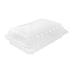 9″ × 6″ 1-Compartment Microwavable Clear Hinged PP Clamshell Container - Image 2