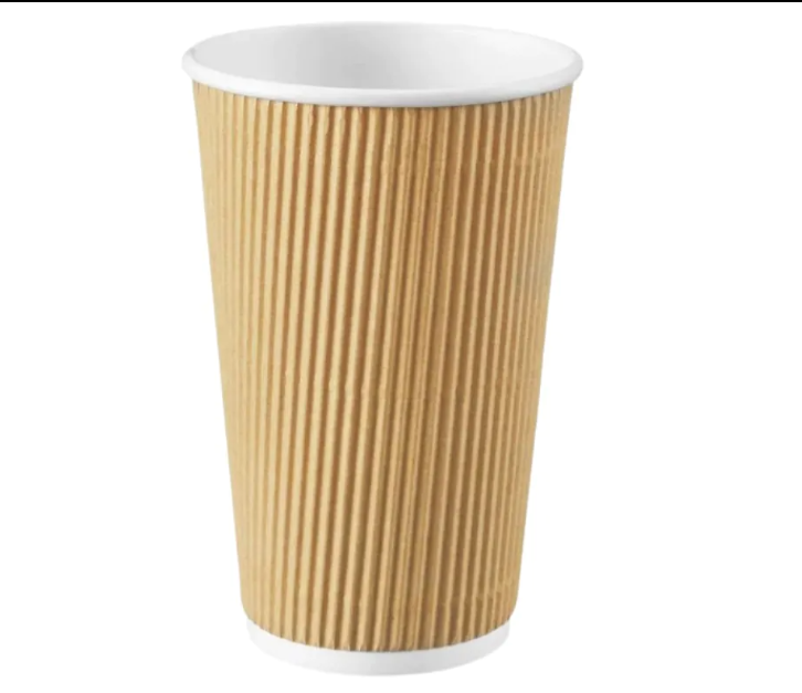 16 oz. Kraft Ripple Paper Hot Cup