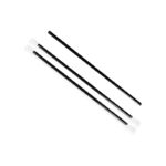 9″ Black Pointed Plastic Wrapped Straw