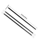 9″ Black Pointed Plastic Wrapped Straw - Image 2