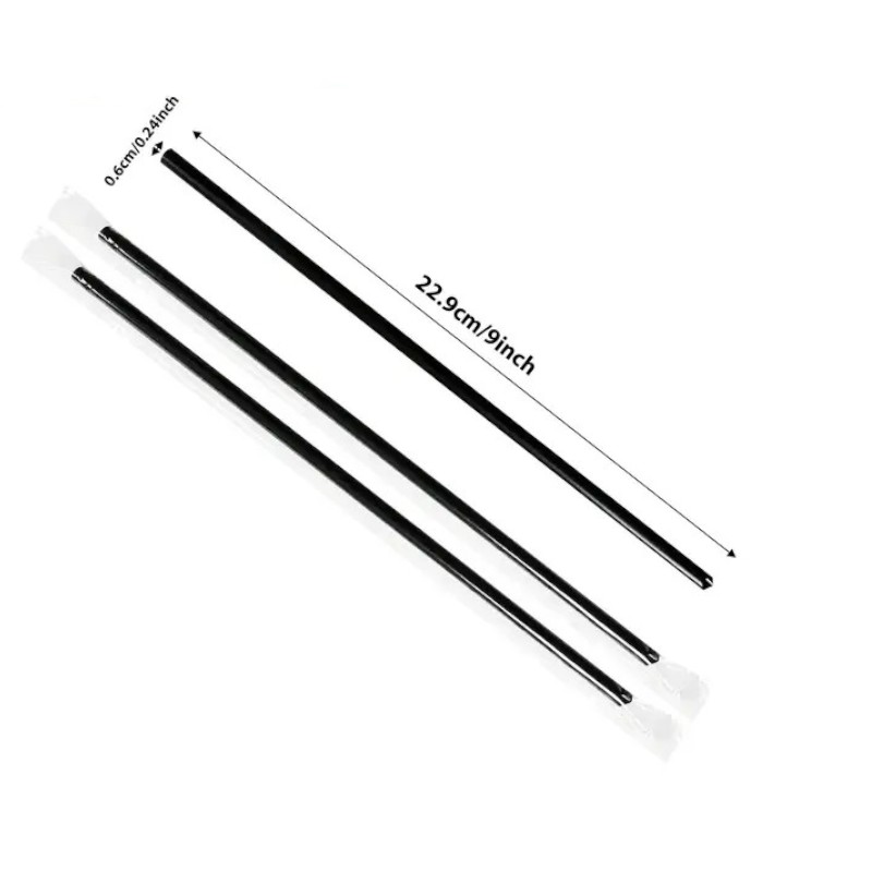 PSS-6229 (2)-Photoroom 9″ Black Pointed Plastic Wrapped Straw - Image 2