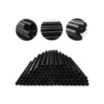 9″ Black Pointed Plastic Wrapped Straw - Image 3