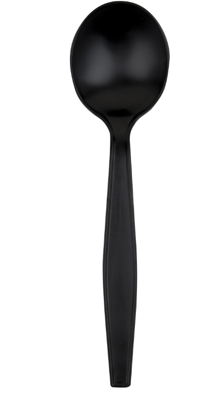 Black X-Heavy Weight Plastic Soup Spoon